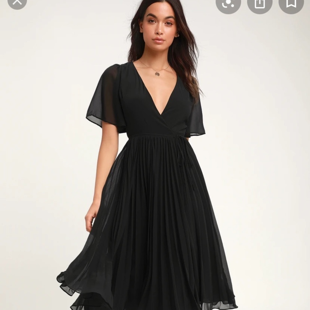 lulus black pleated dress